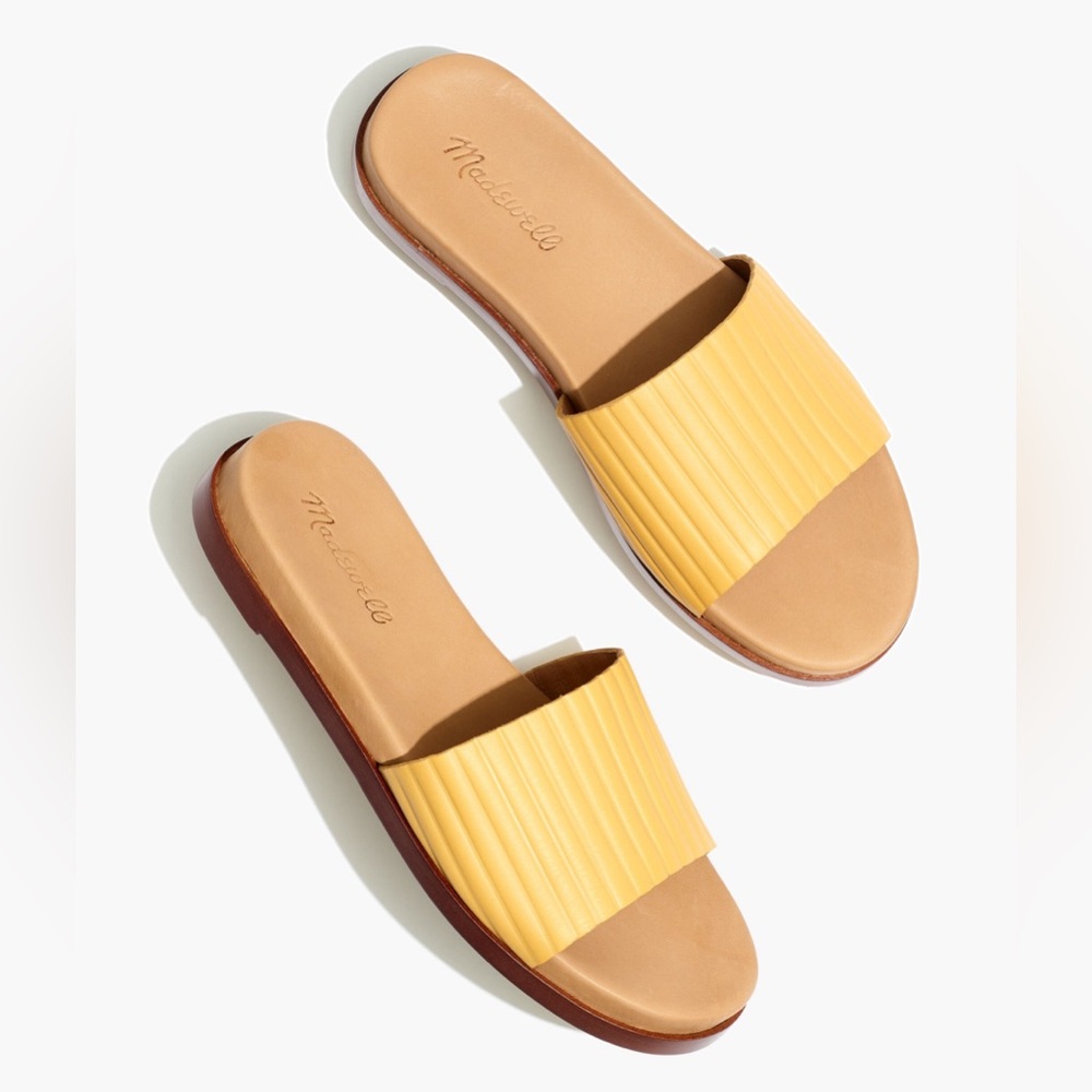 Madewell The Louisa Slide Sandal in Embossed Leather